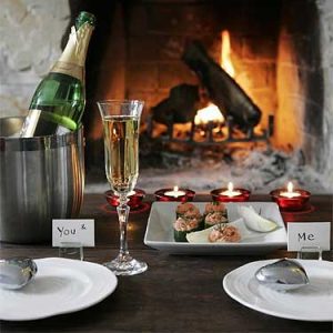 romantic dinner setting